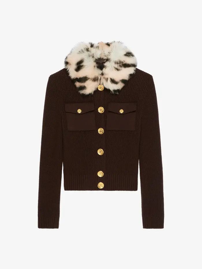 Givenchy o1w1db10326 Blouson Cardigan in Russet Brown Size XS / US 0-2 / IT 36-38 - 1 Thumbnail