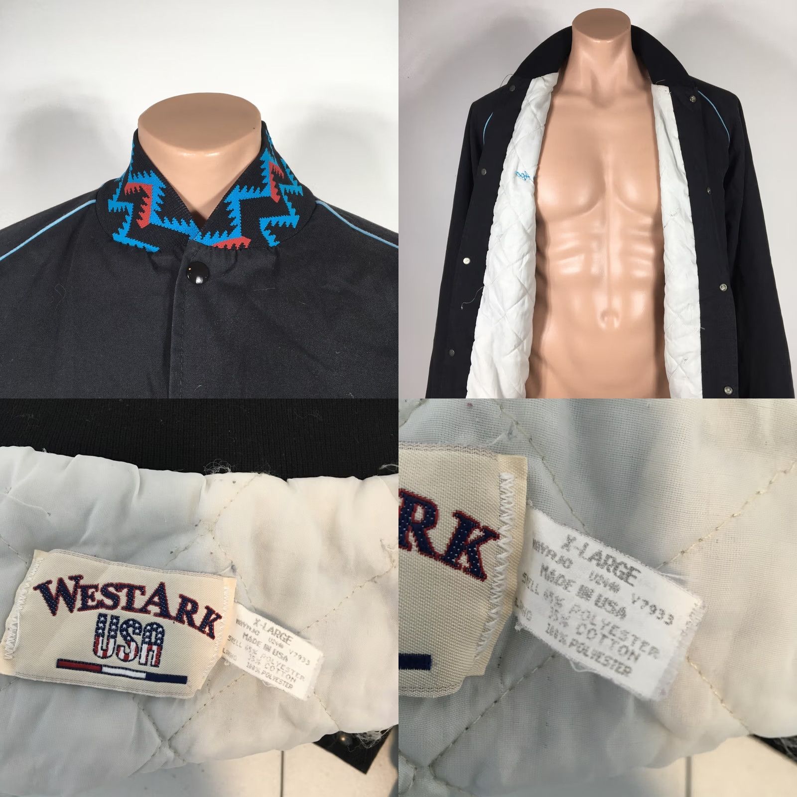 Vintage 90s Trailiner Trucking Jacket - Black - Aztec Tribal - Westark Size US XL / EU 56 / 4 - 8 Thumbnail
