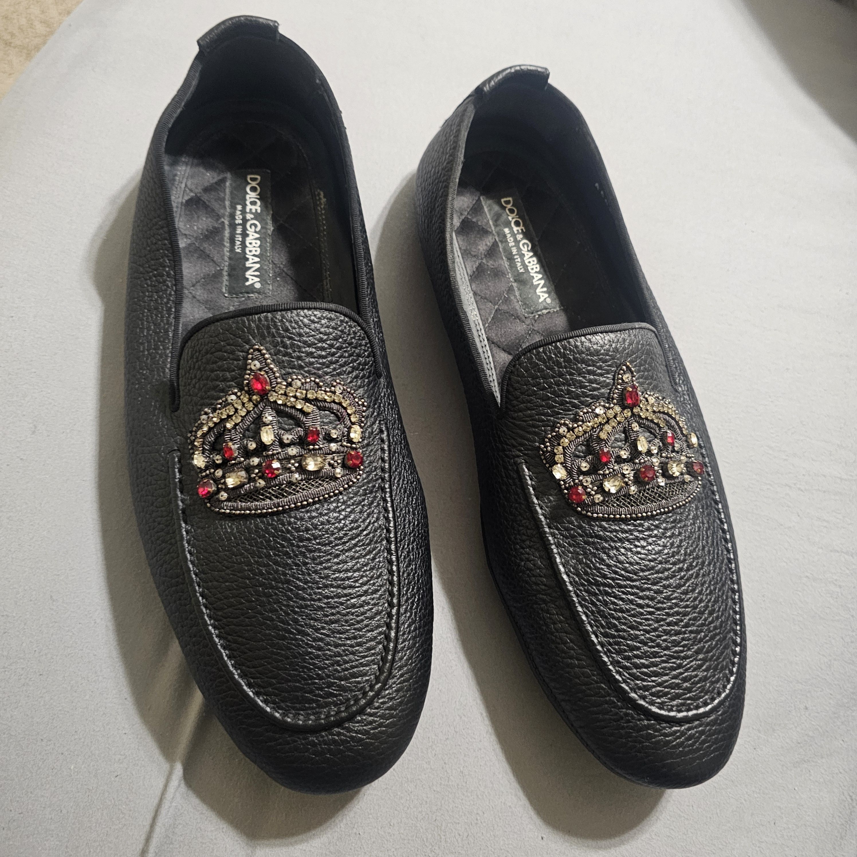 Dolce & Gabbana DOLCE & GABBANA Crystal Baroque Crown Leather KING DRIVER Size US 11 / EU 44 - 2 Thumbnail