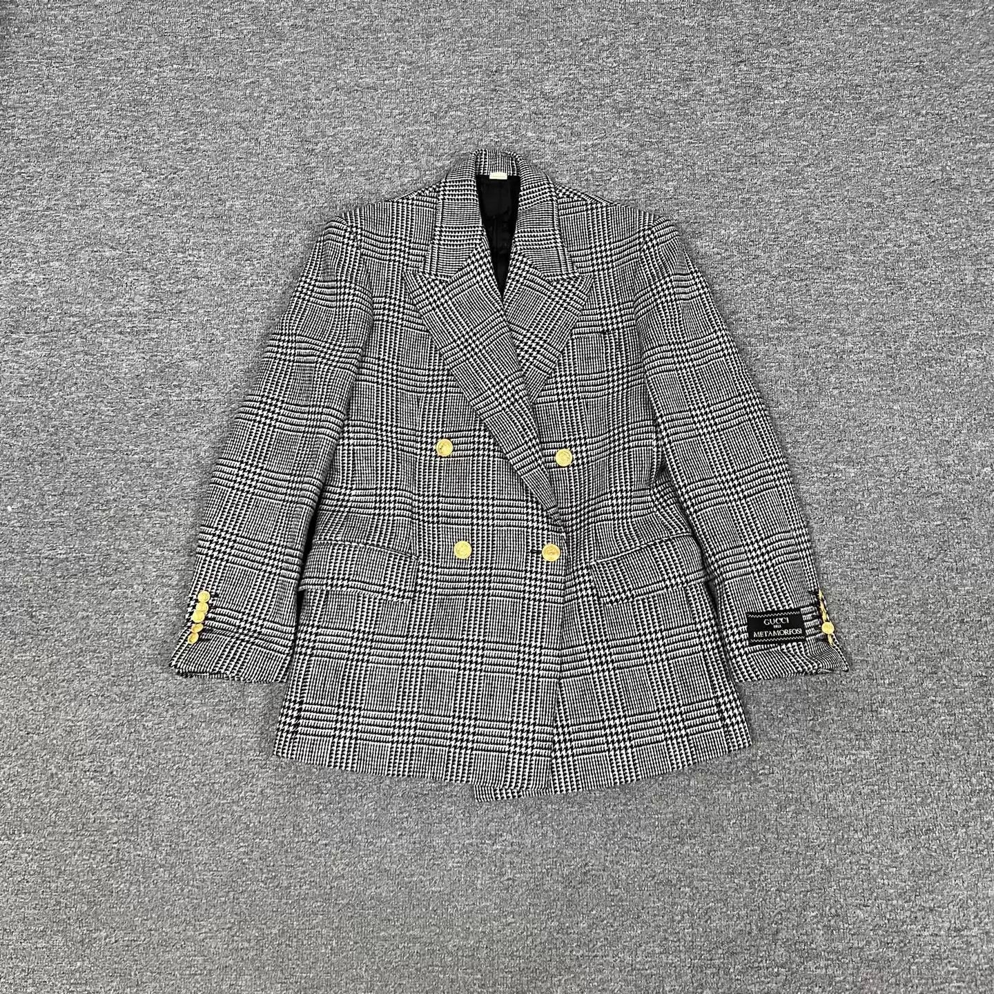 Gucci Gucci Double-Breasted Gold PW Check Wool Suit 40 99new Size S / US 4 / IT 40 - 2 Thumbnail