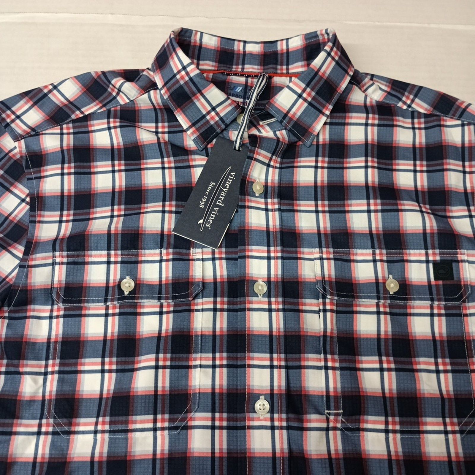 Vineyard Vines Vineyard Vines Shirt Men M Blue Plaid Vented Roll Tab Sleeve Size US M / EU 48-50 / 2 - 3 Thumbnail