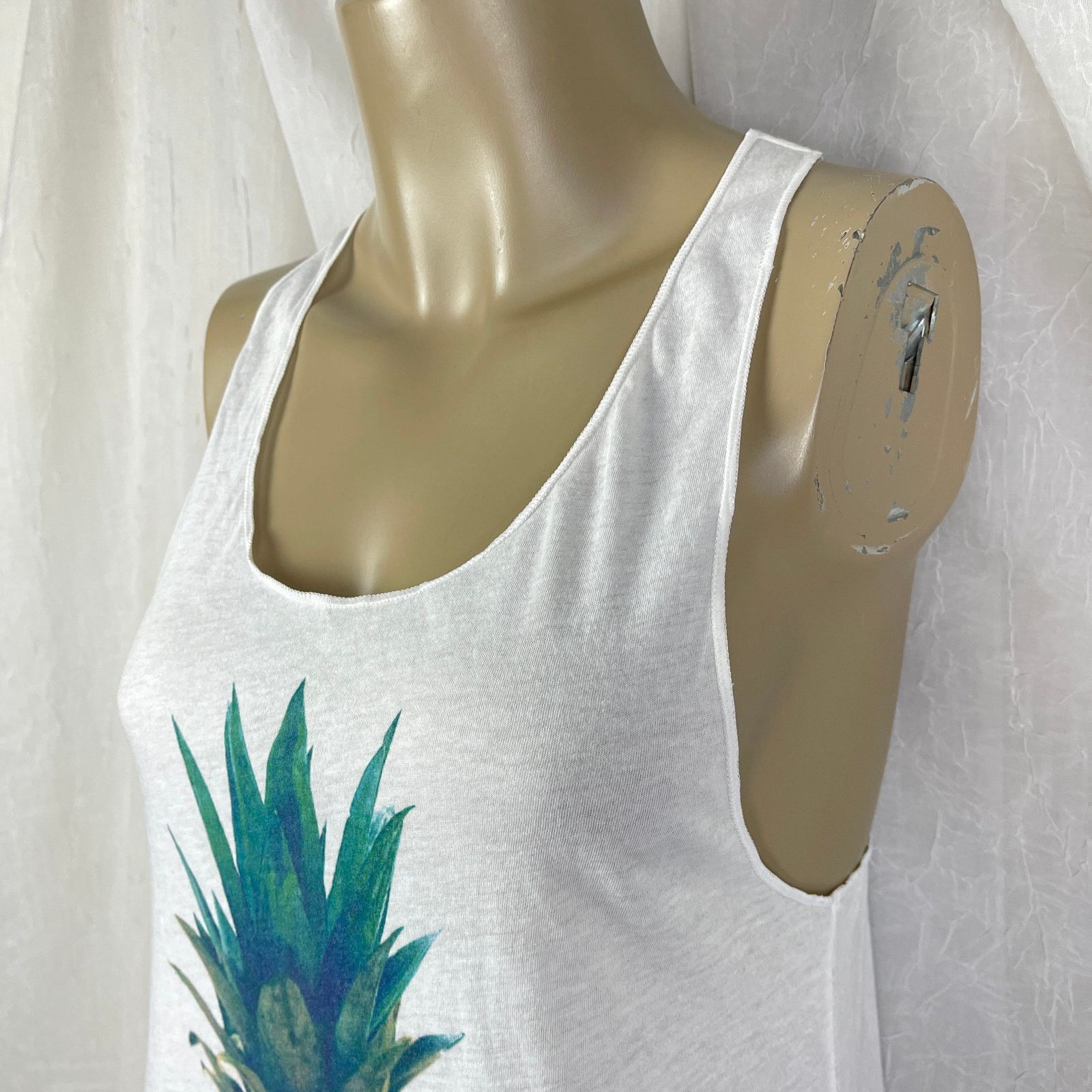 Pink Victoria’s Secret PINK White Fringe Tank Dress Pineapple NWT Size XS / US 0-2 / IT 36-38 - 10 Thumbnail
