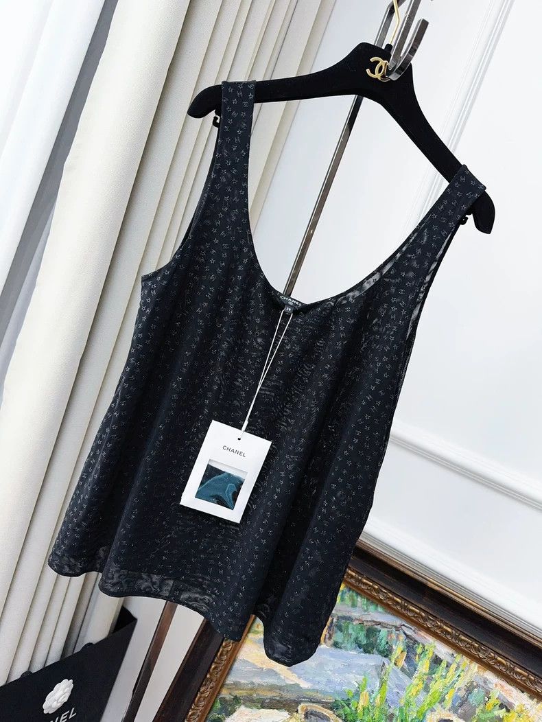 Chanel Chanel Black Silver Double C Star Tank Top- dmc Size US M / EU 48-50 / 2 - 1 Thumbnail