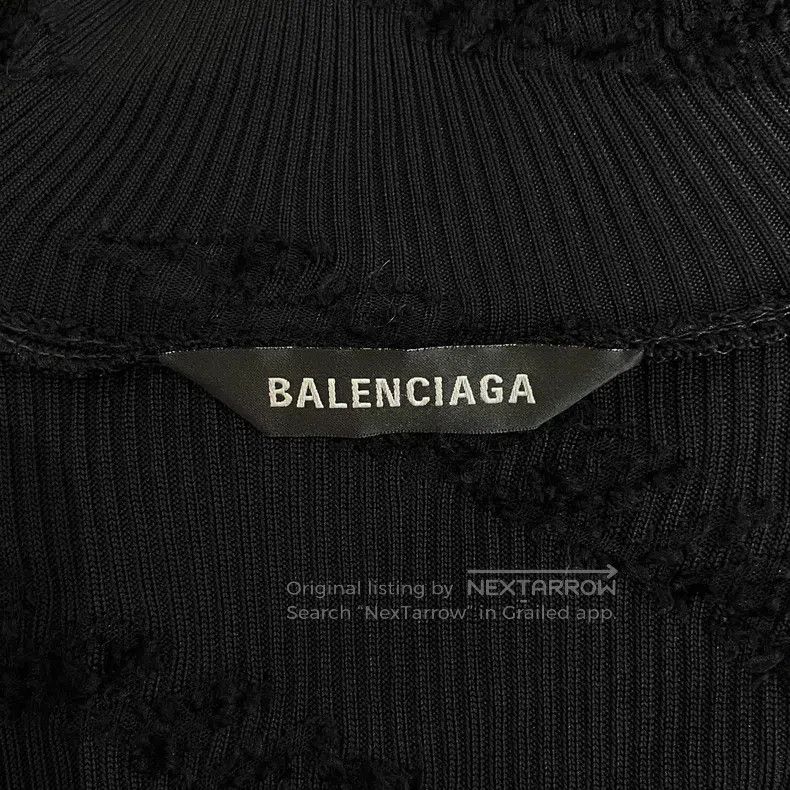 Balenciaga Balenciaga Black Logo Stand Collar Ribbed Long Dress Size S / US 4 / IT 40 - 5 Thumbnail