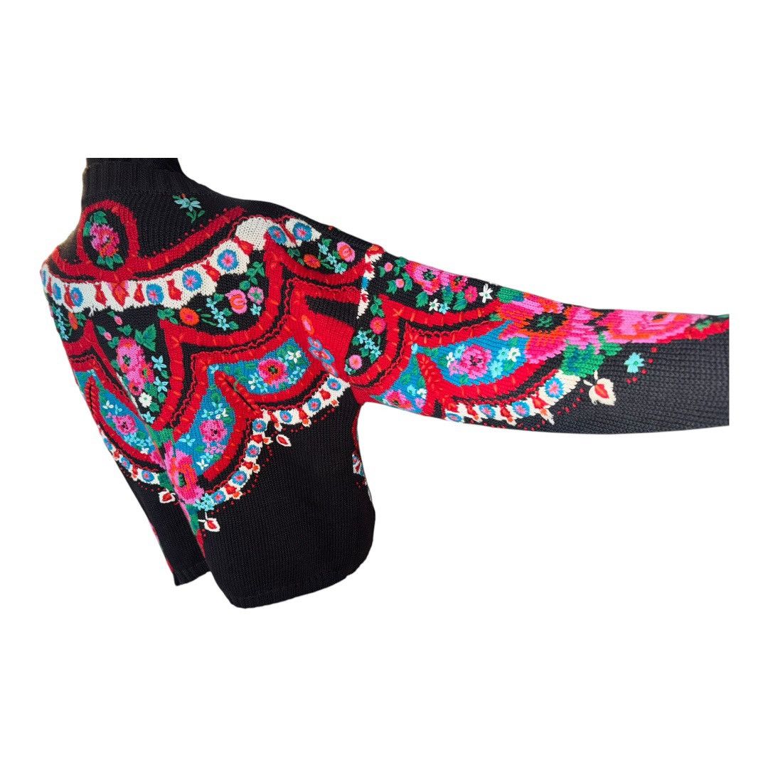 Vintage VTG 90s FULLY EMBROIDERED ART FLORAL SPRING CARDIGAN SIZE Size S / US 4 / IT 40 - 2 Thumbnail