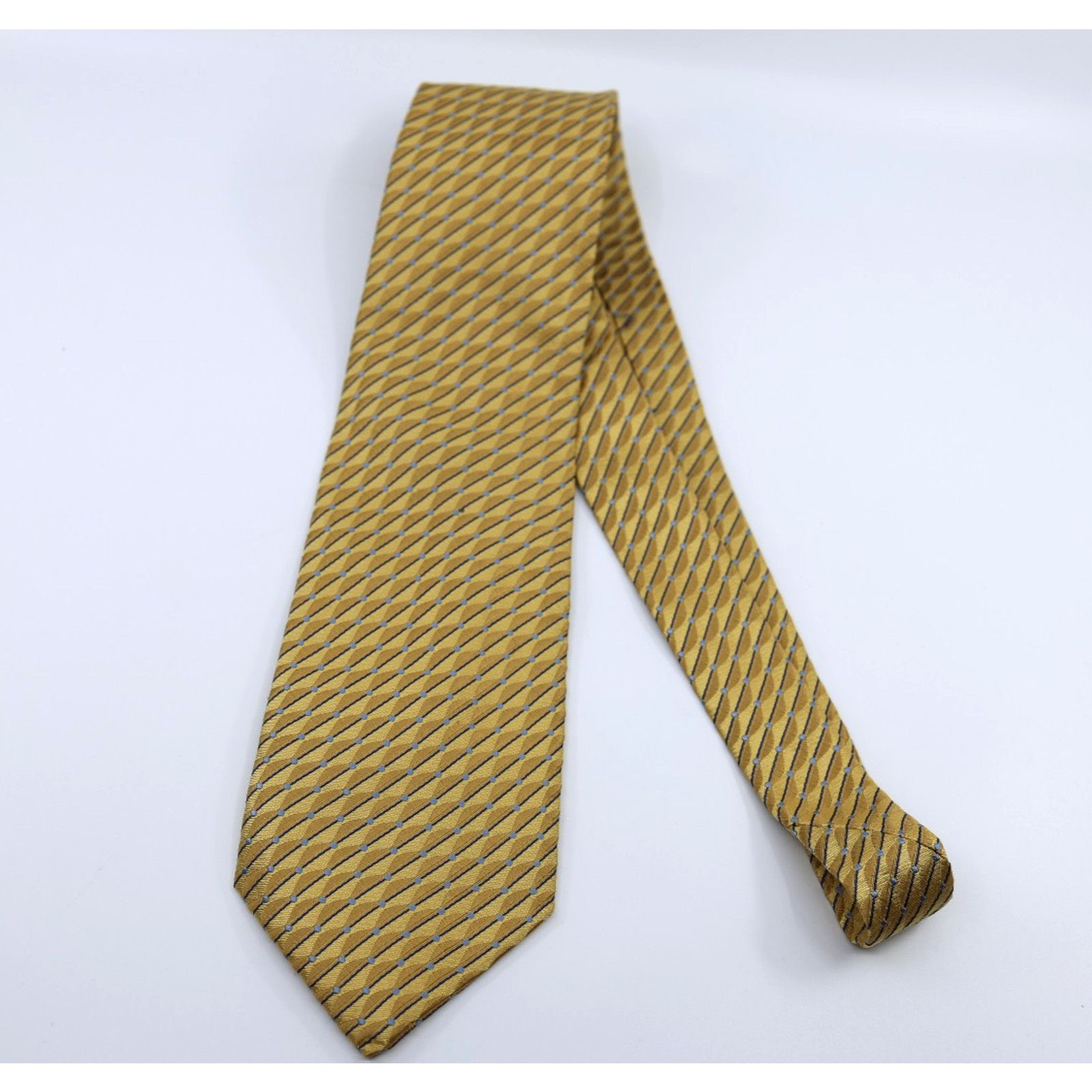 Canali CANALI Yellow Wave Geometric Jacquard 100% Silk Tie $195 Size ONE SIZE - 2 Thumbnail