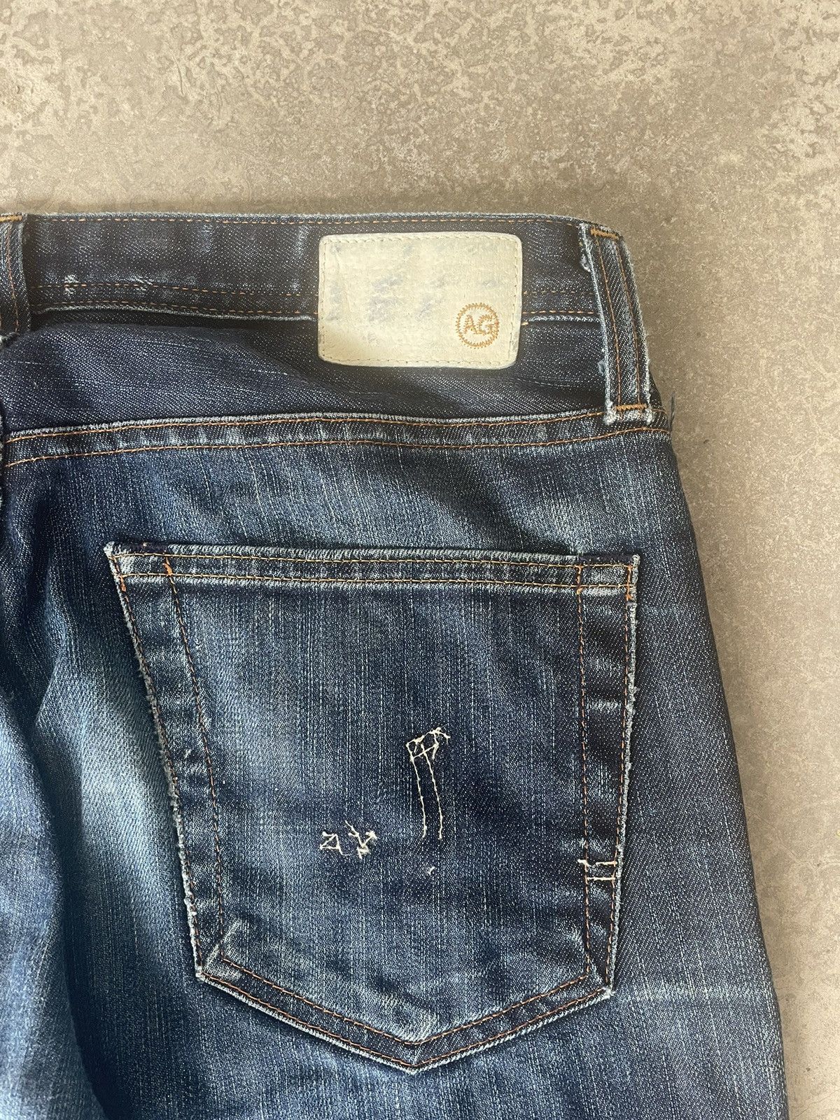 AG Adriano Goldschmied Ag Adriano Goldschmied Slim Straight Distressed Denim Size US 33 - 5 Thumbnail