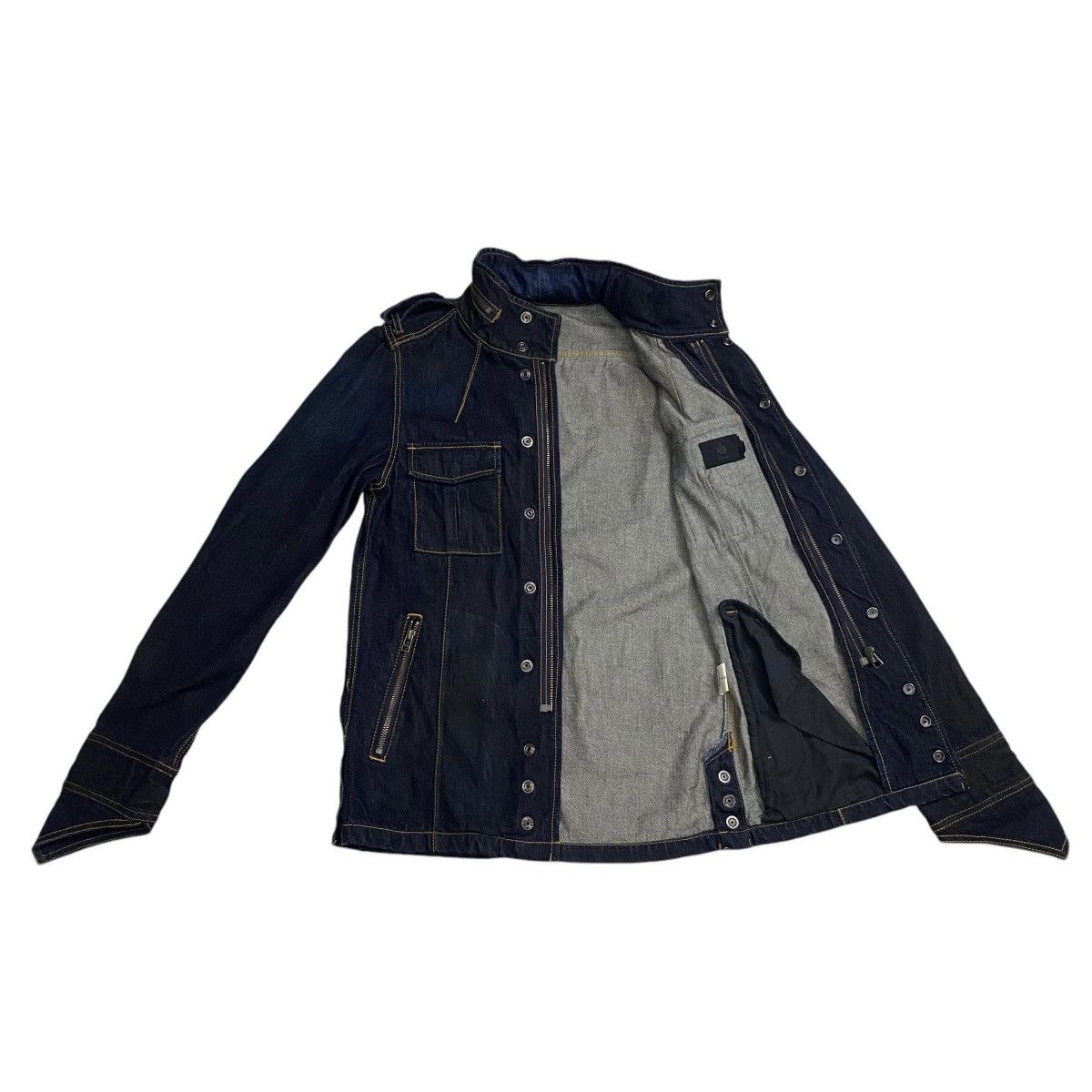 Japanese Brand Denim Bush Jacket Indigo Blue Size US S / EU 44-46 / 1 - 7 Thumbnail