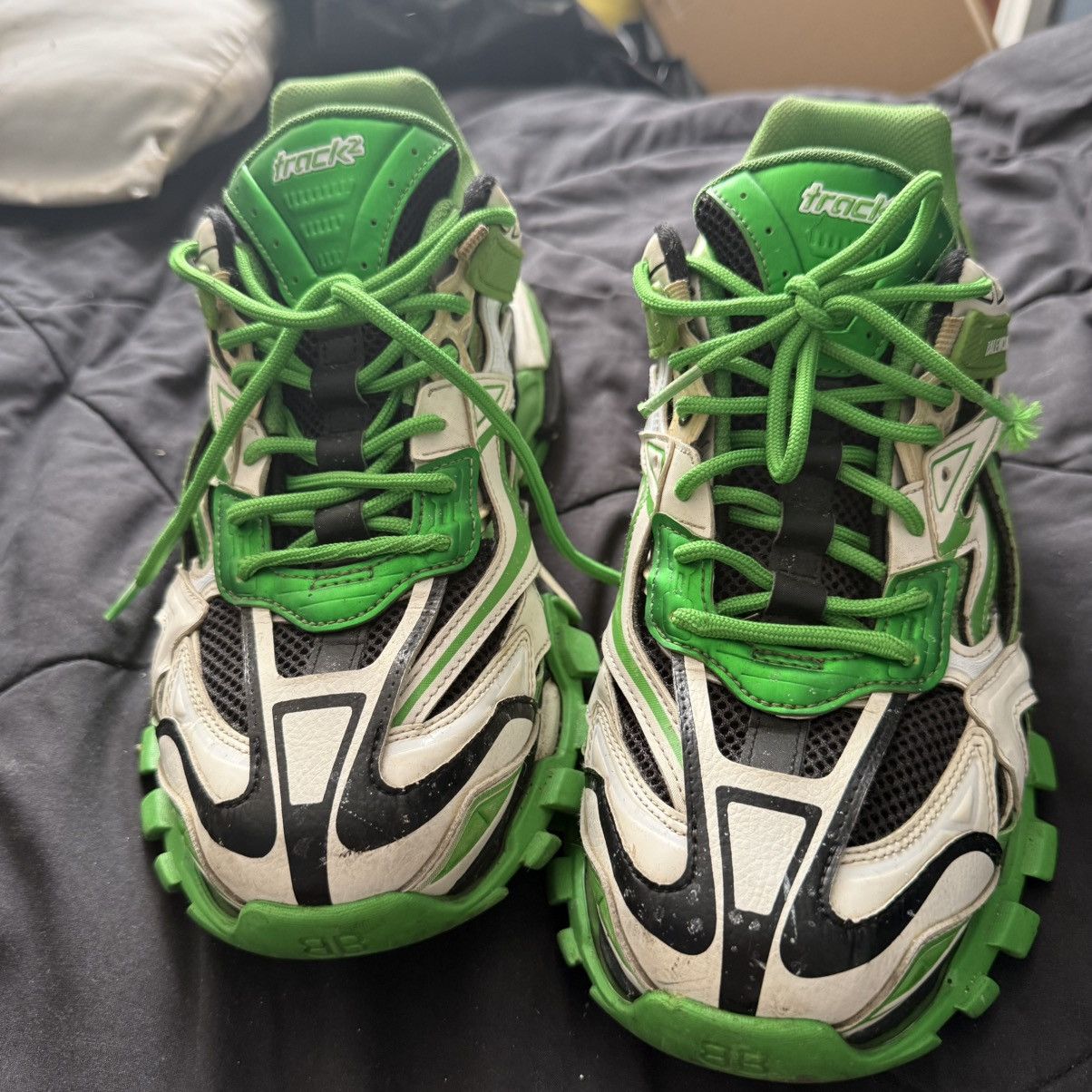 Balenciaga Balenciaga track 2.0 metallic green Size US 12 / EU 45 - 3 Thumbnail