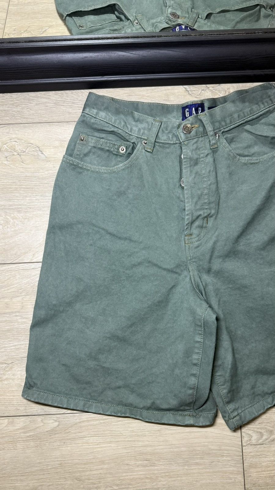 Gap Y2K 2000s Green Gap Stone Wash Relaxed Fit Jean Short Jorts Size 28" / US 6 / IT 42 - 2 Thumbnail