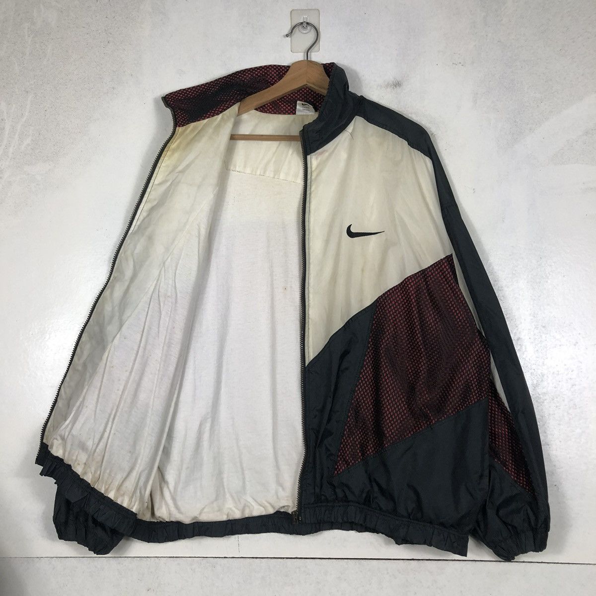 Nike 📌VINTAGE NIKE WINDBREAKER DOUBLE LAYER BIG SWOOSH Size US L / EU 52-54 / 3 - 12 Thumbnail