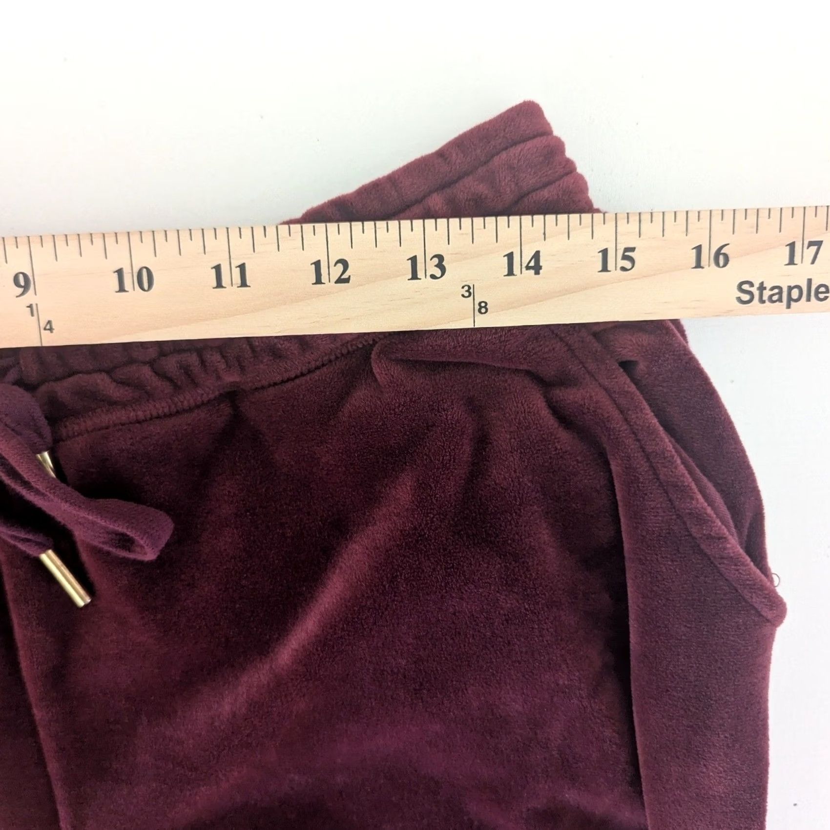 Vintage VINTAGE PJ Salvage Burgundy Velour Jogger Sweatpants Gold Trim Womens S Butter Soft Size 28" / US 6 / IT 42 - 5 Thumbnail