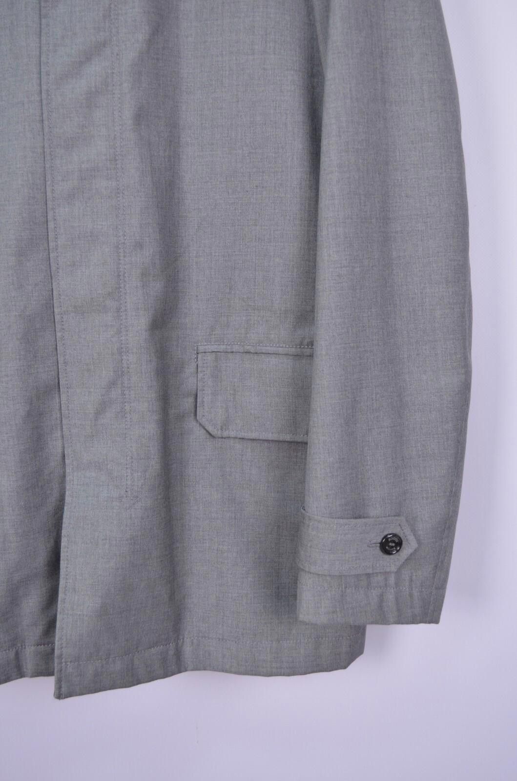 Boggi Mens Boggi Milano Wool Gray Stretch Trench Coat Jacket Sz 50 Size US L / EU 52-54 / 3 - 5 Thumbnail