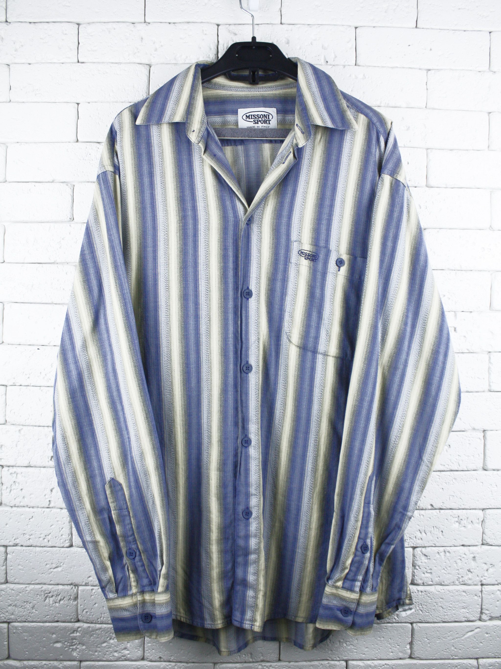 Missoni Missoni Sport Striped Button-Up Shirt Made in Italy Vintage Size US L / EU 52-54 / 3 - 1 Thumbnail