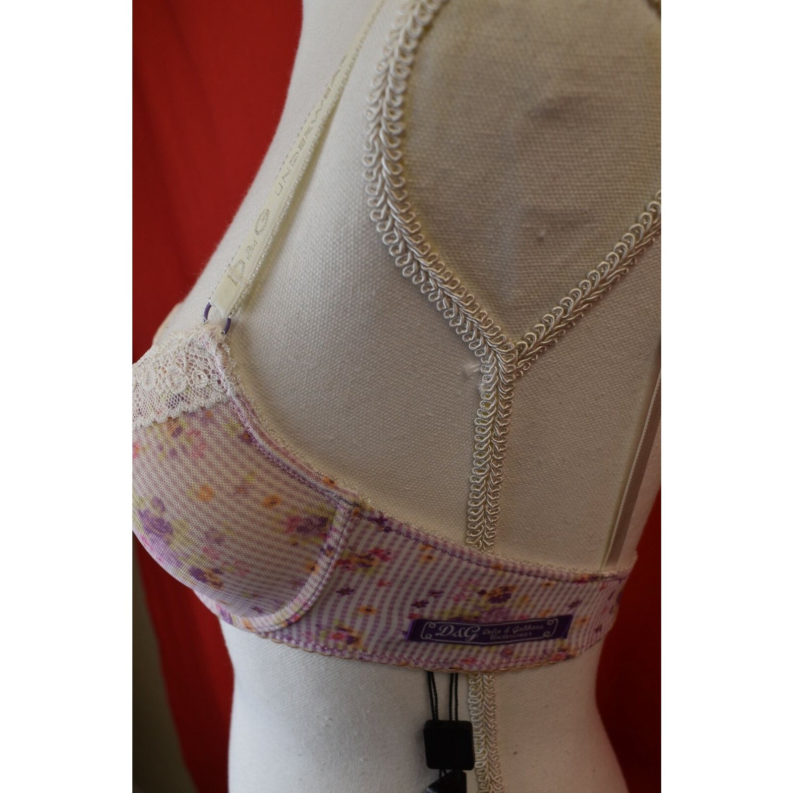 Dolce & Gabbana DOLCE GABBANA MULTICOLOR FLORAL PLUNGE PUSH UP BRA 32 D Size ONE SIZE - 4 Thumbnail