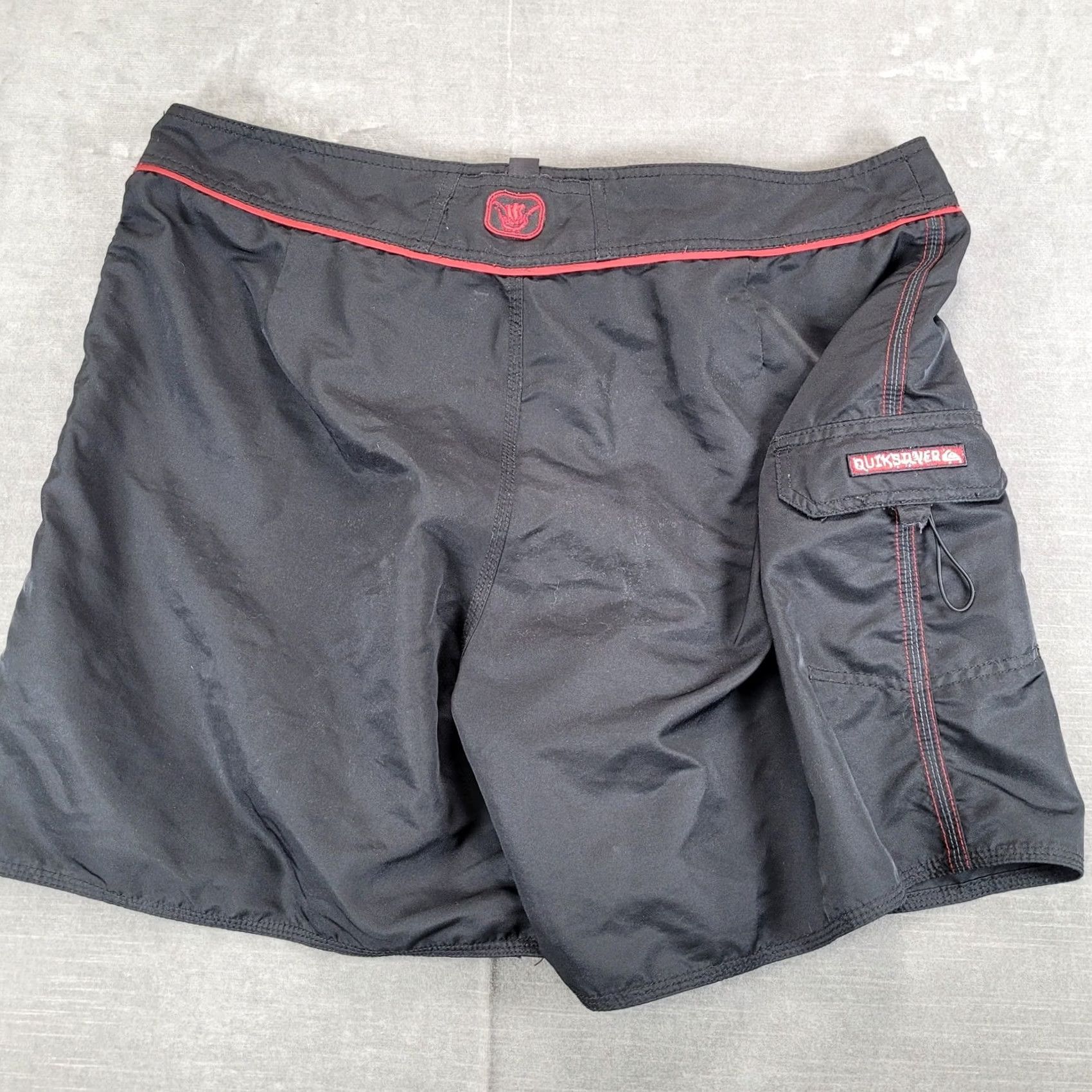 Quiksilver Quiksilver Board Shorts Mens Black Cargo Swim Trunks 38 Aloha Logo Shorts Mens Black Cargo Boardshorts Size US 38 / EU 54 - 7 Thumbnail