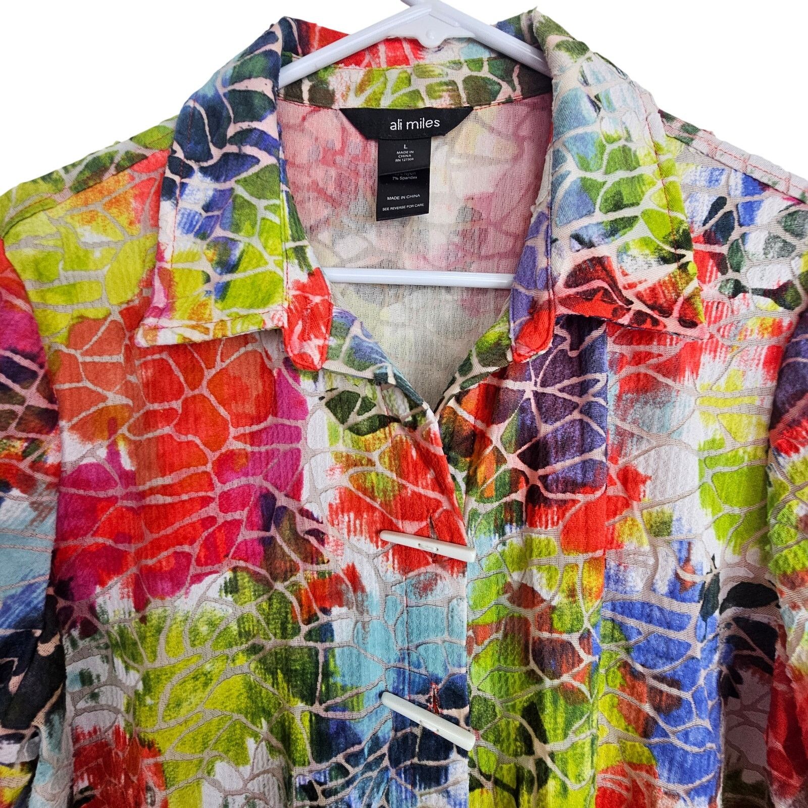 27 Miles Ali Miles Womens Artsy Lagenlook Toggle Button Blouse Size L Size L / US 10 / IT 46 - 2 Thumbnail