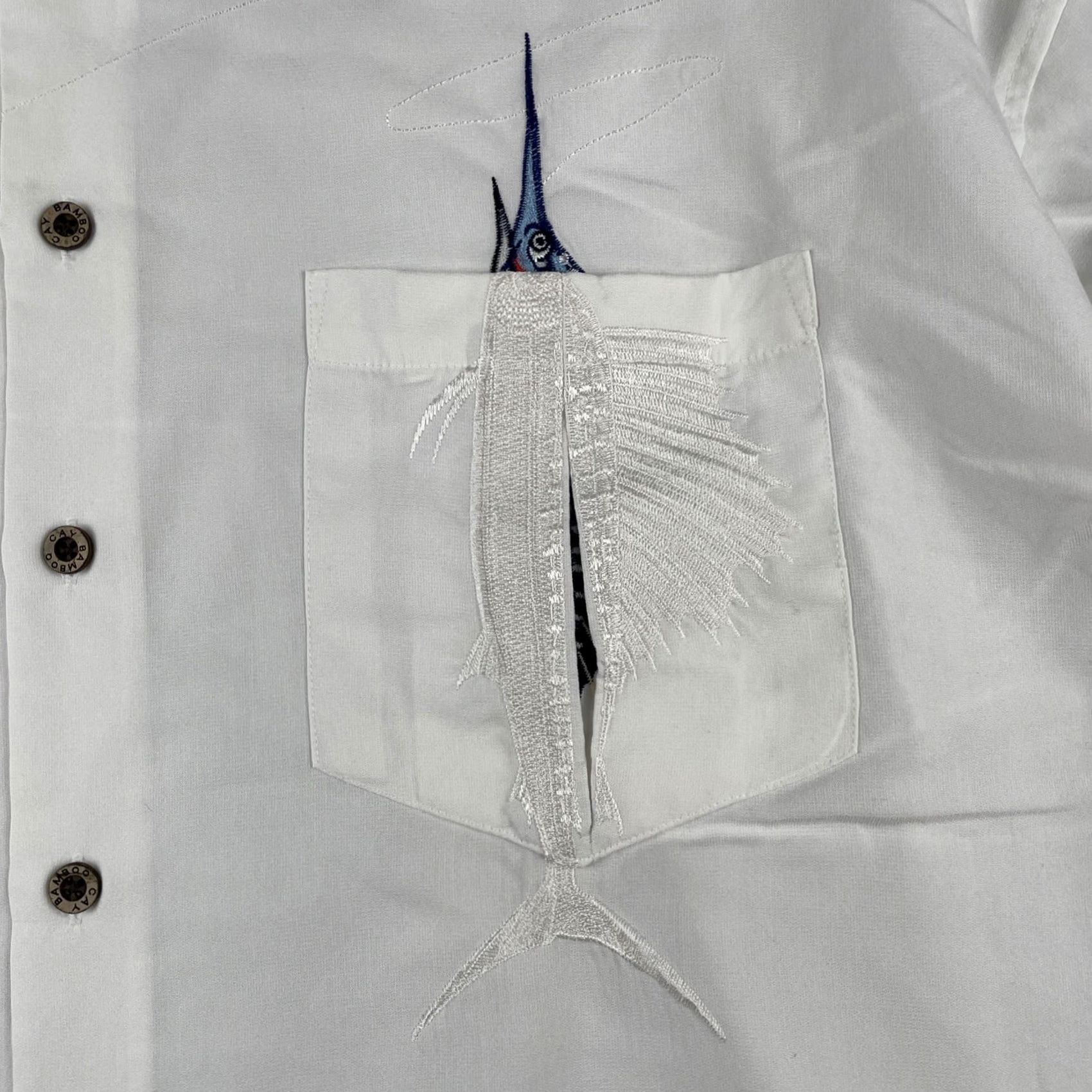 Vintage Bamboo Cay Men’s 3XL White Button-Up Embroidered Merlin Fish Beach Resort EUC Shirt Mens 3XL White Button-Up Embroidered Merlin Fish Beach Resort EUC Size US XXL / EU 58 / 5 - 3 Thumbnail
