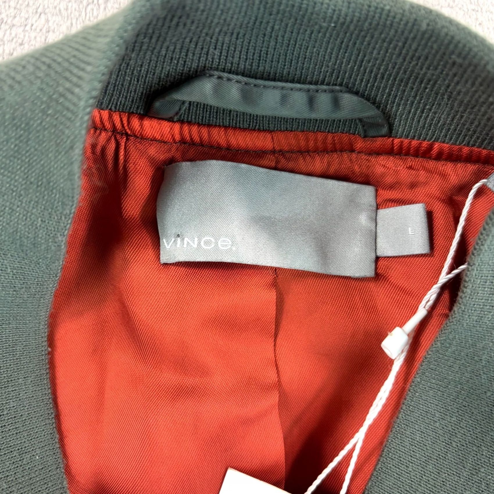 Vince Vince LongLine Aviator Bomber Jacket Men Large Green Full Zip Lined NWT Satin Polyamide Casual Fall Winter Spring Bomber Women’s? Size US L / EU 52-54 / 3 - 2 Thumbnail