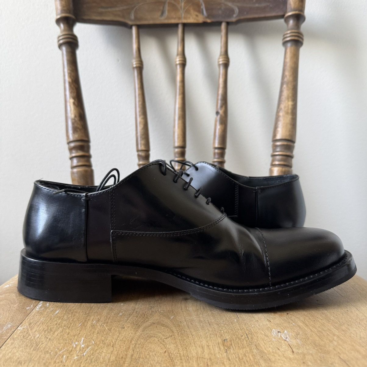 Miu Miu Miu Miu 1990’s Bi-Color Black/Brown Oxford Leather Shoes Size US 9.5 / EU 42-43 - 8 Thumbnail