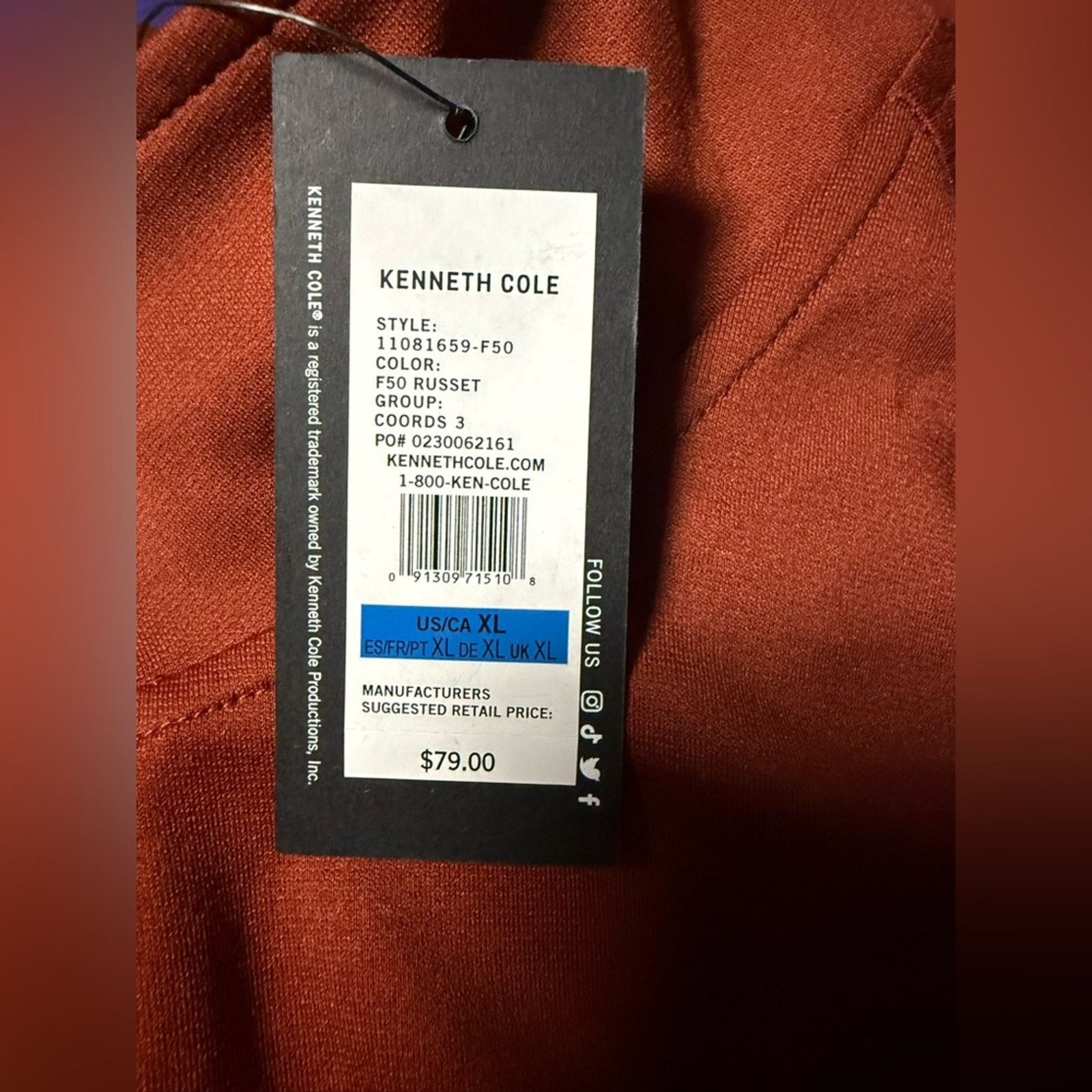 Kenneth Cole NWT Kenneth Cole Women’s XL Russet Sleeveless Zip Top Collar Size XL / US 12-14 / IT 48-50 - 6 Thumbnail