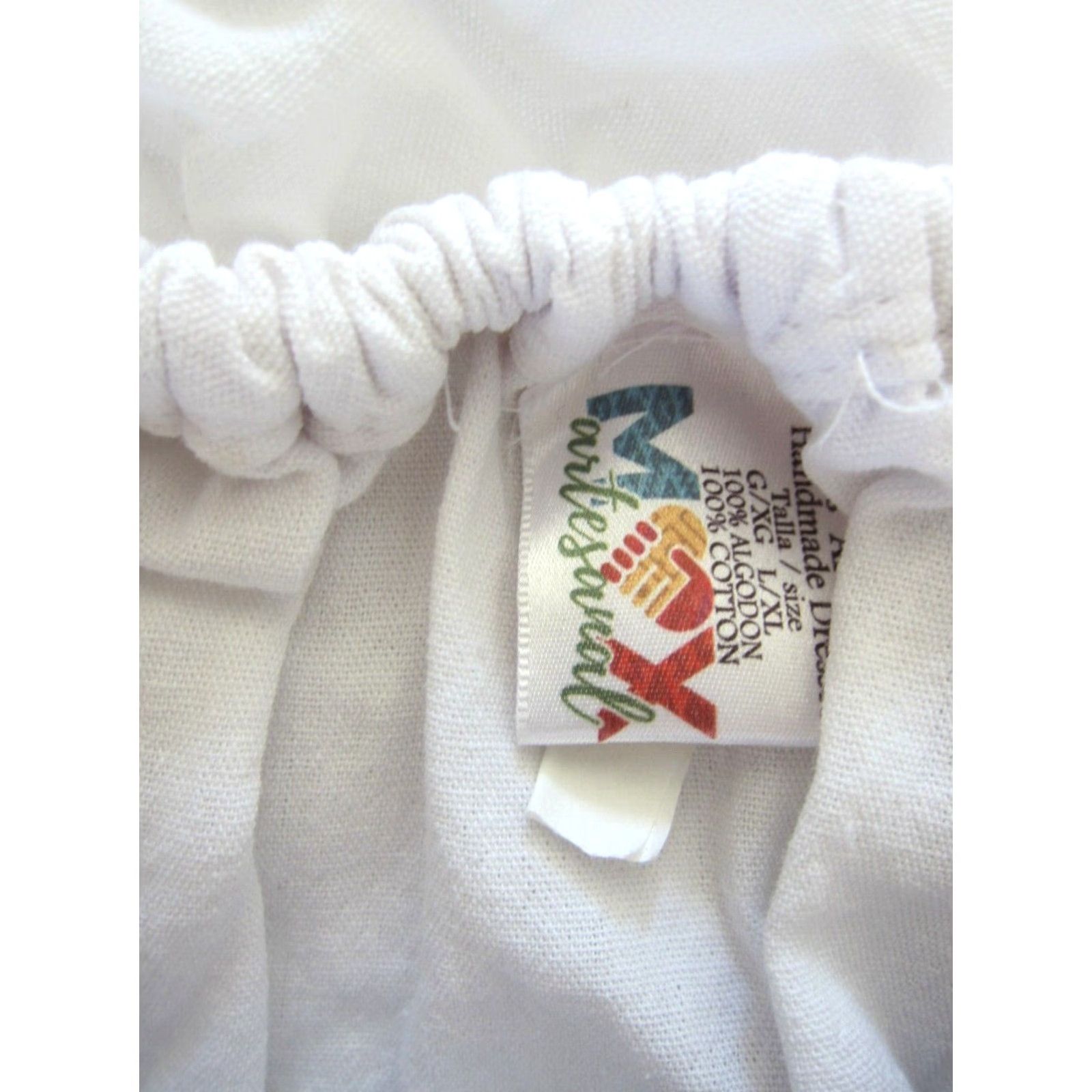 Vintage Vtg Vestidos Artesanales Mexican Cotton White Embroidered Floral Tunic Dress S Size S / US 4 / IT 40 - 4 Thumbnail