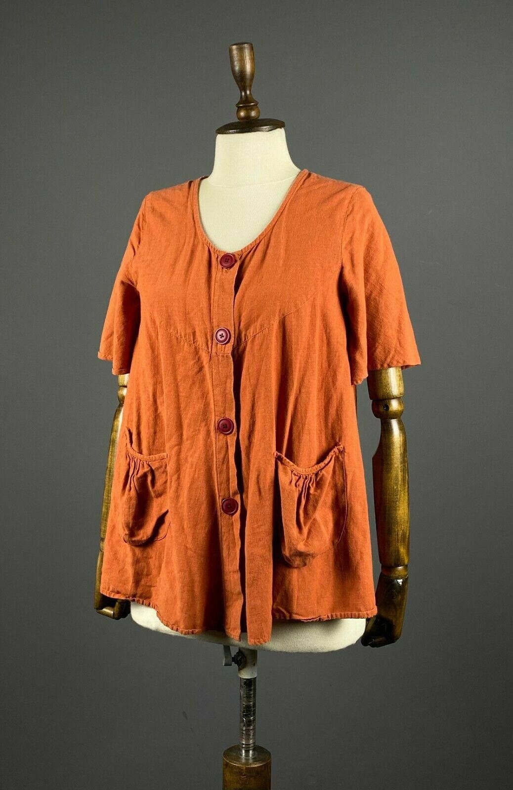 Designer Gudrun Sjöden Orange Button Up Cardigan Sweater Size S Size S / US 4 / IT 40 - 1 Thumbnail