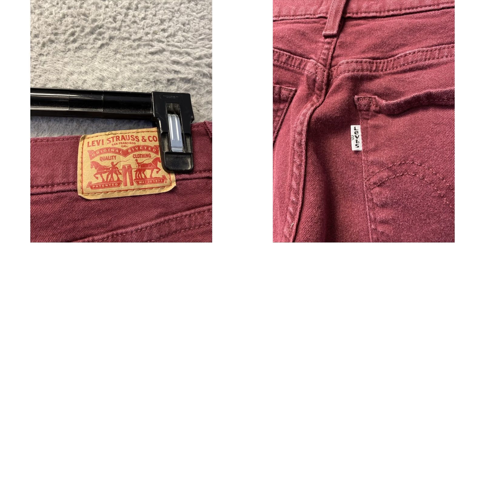 Levi's Levi’s Women’s 12 Straight Burgundy Denim Pants /0908 Size 24" / US 00 / IT 34 - 8 Thumbnail