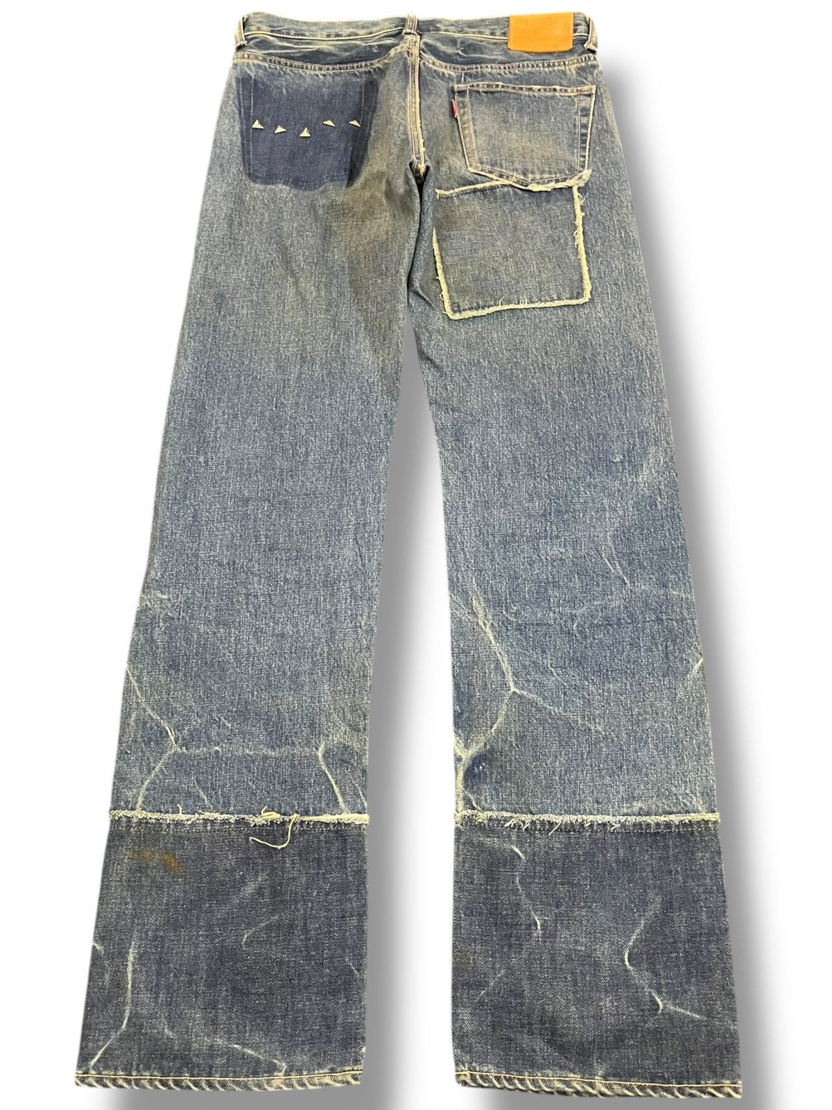 Beauty Beast × Heron Preston Vintage WWL Reconstructed Studded Stars Denim Size US 32 / EU 48 - 5 Thumbnail