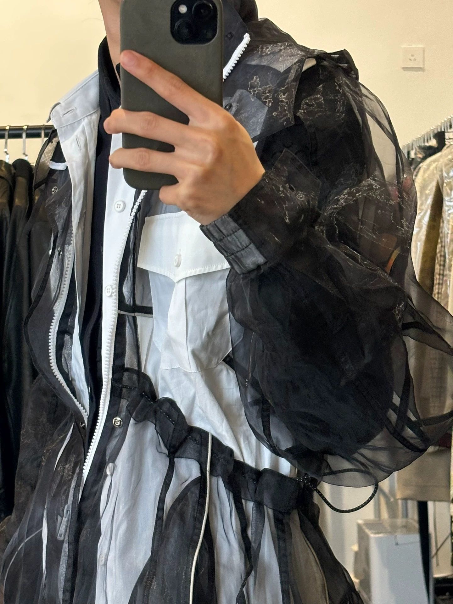Maison Margiela Maison Margiela SS19 Tulle Double-Layer Black Shirt Size XS / US 0-2 / IT 36-38 - 3 Thumbnail