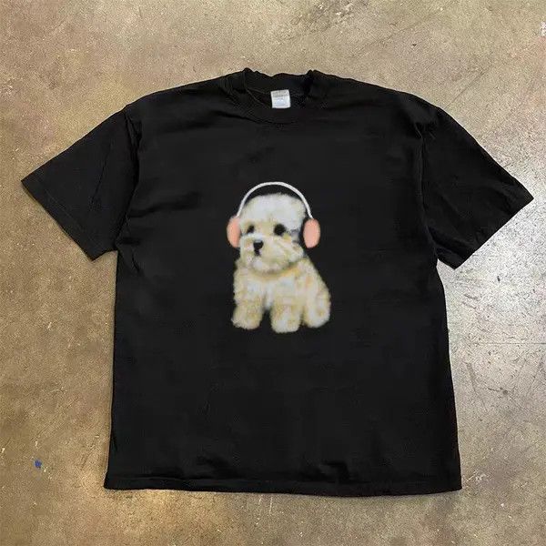 Japanese Brand Vintage Hip Hop Funny Cat Print Casual Short Sleeve T-Shirt Size US L / EU 52-54 / 3 - 1 Thumbnail
