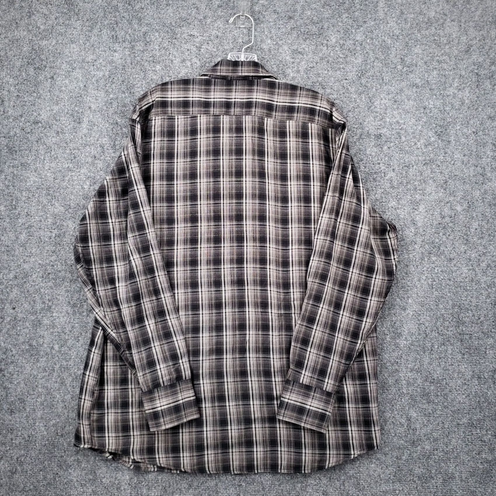 Vintage Bogari Button Down Shirt Mens Large Gray Plaid Long Sleeve Cotton Blend Size US L / EU 52-54 / 3 - 2 Thumbnail