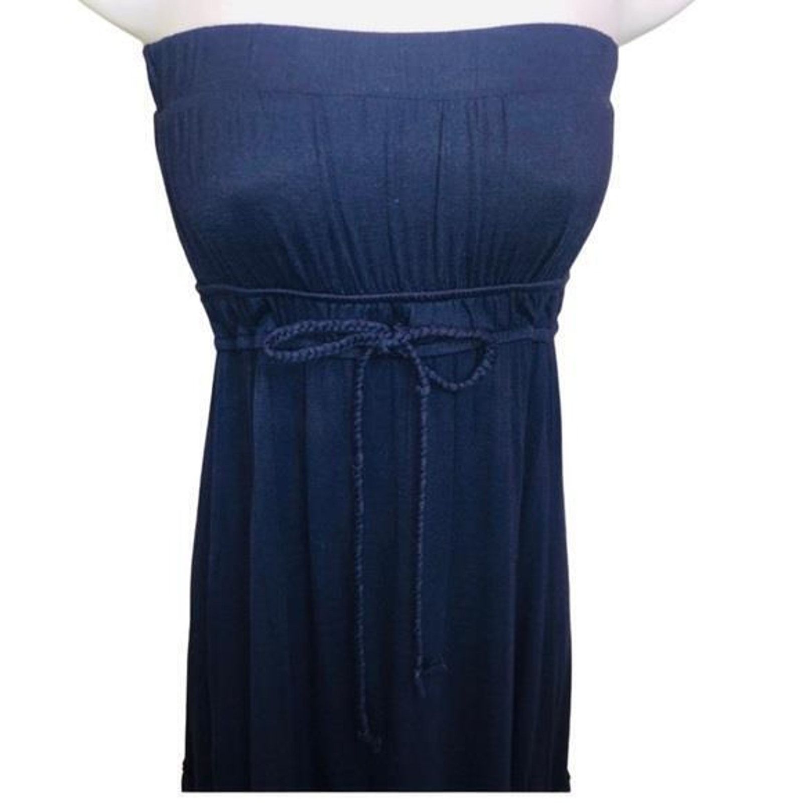 Other Love Culture S Navy Blue Strapless Ruffle Midi Sundress Size S / US 4 / IT 40 - 3 Thumbnail