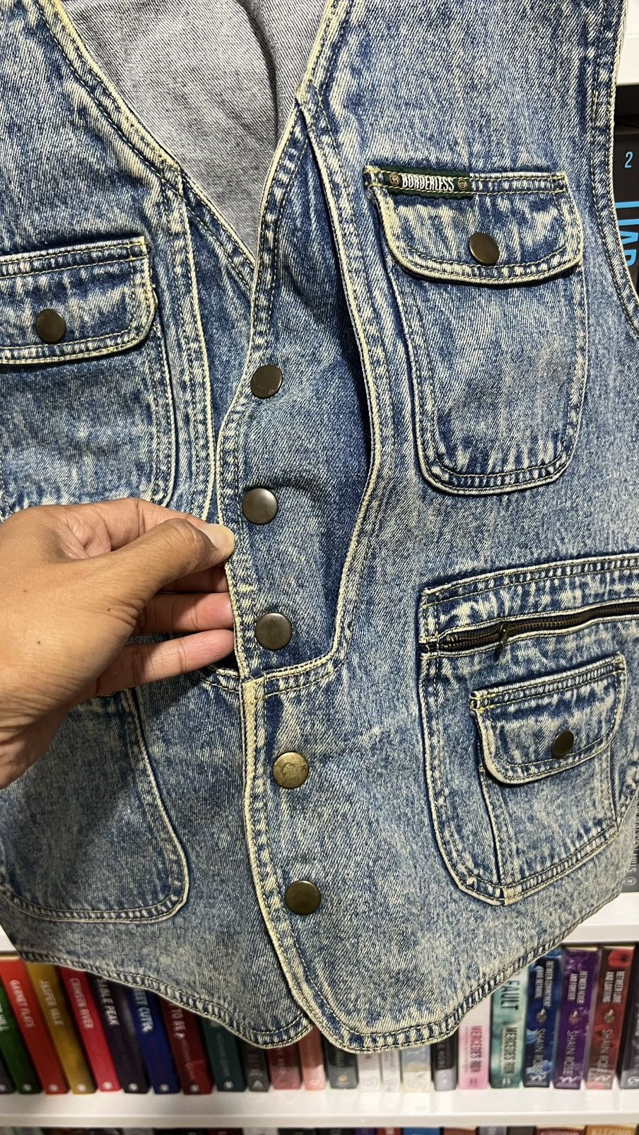 Vintage Vintage Borderless USA Denim Vest Size US L / EU 52-54 / 3 - 3 Thumbnail