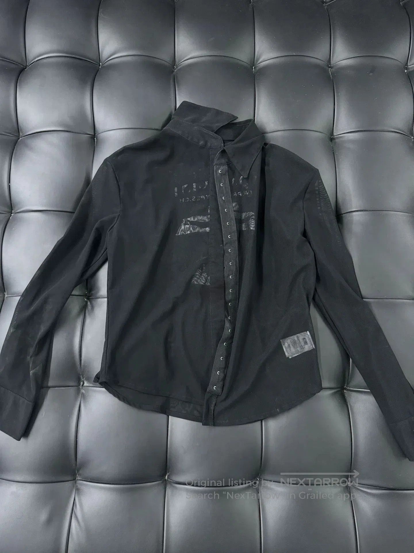 Japanese Brand Prototype Mesh Cross Print Shirt. Size US L / EU 52-54 / 3 - 1 Thumbnail