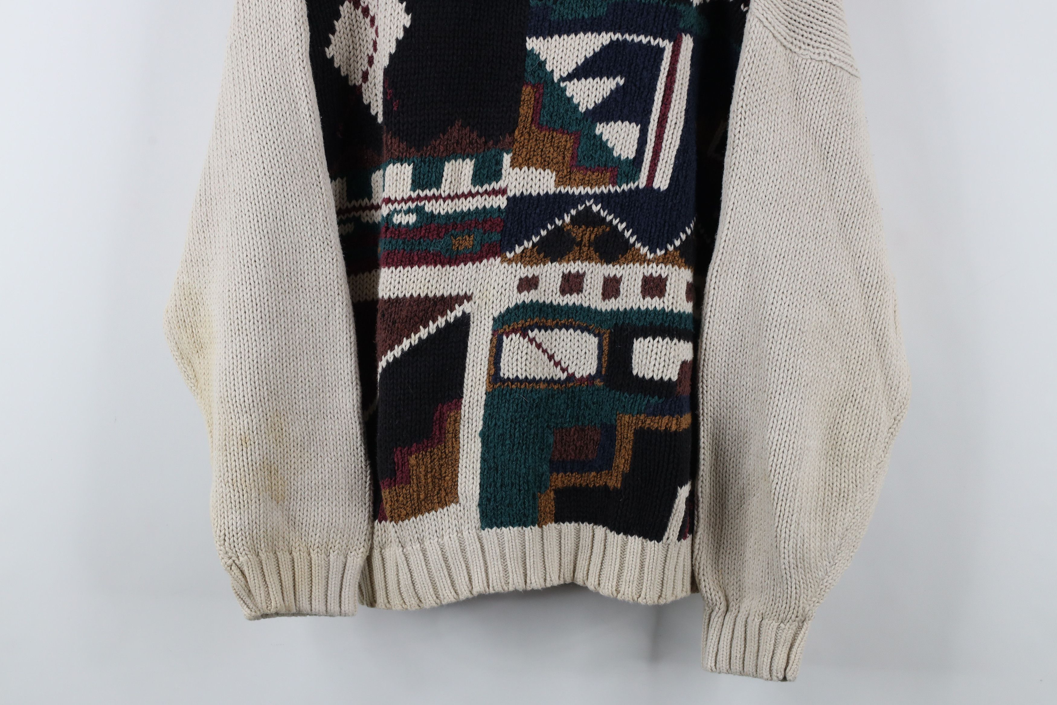 Vintage Vintage 90s Coogi Style Rainbow Abstract Knit Sweater Size XL / US 12-14 / IT 48-50 - 3 Thumbnail