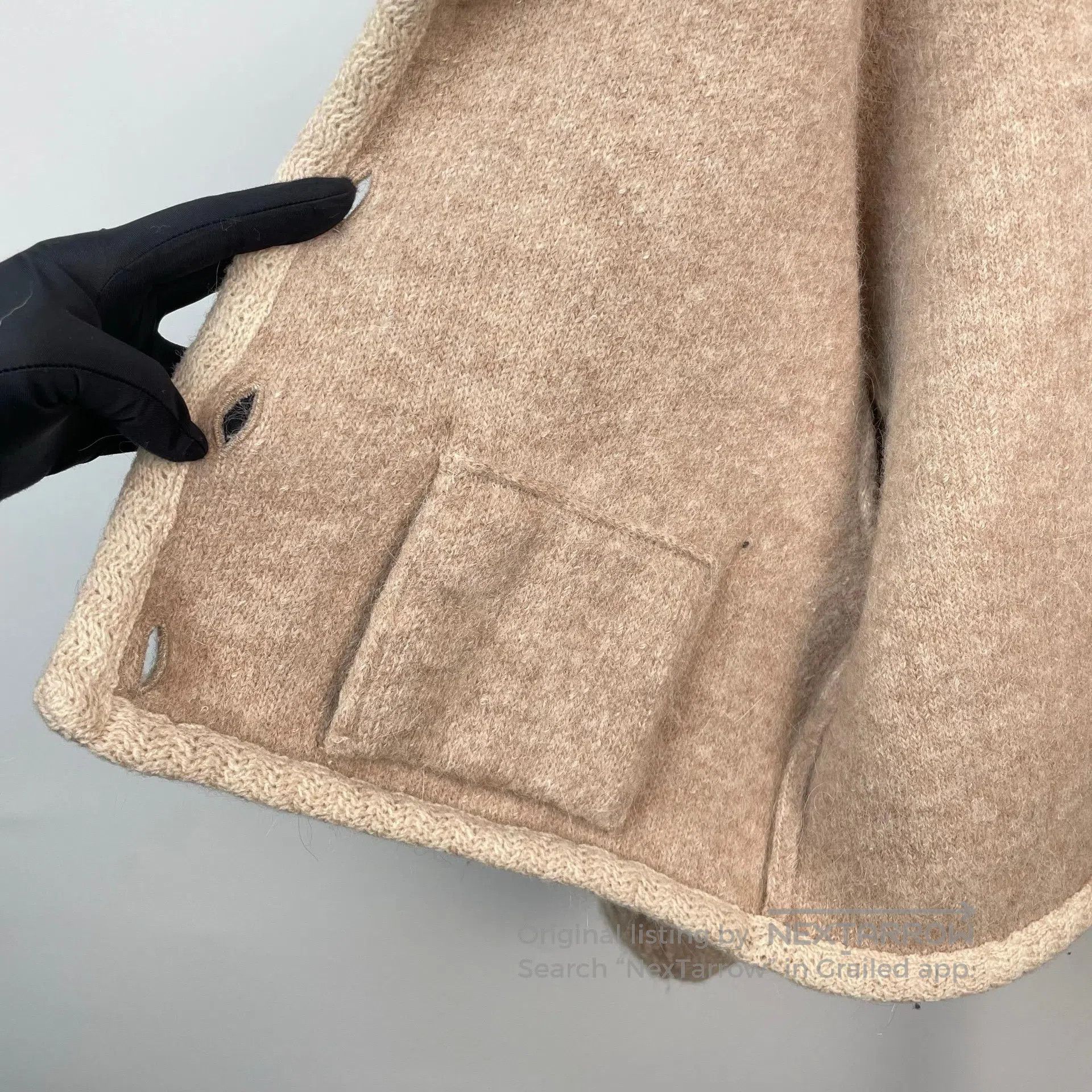 Celine CELINE Oatmeal Color Alpaca Wool Gold Buckle Jacket| Size S / US 4 / IT 40 - 9 Thumbnail