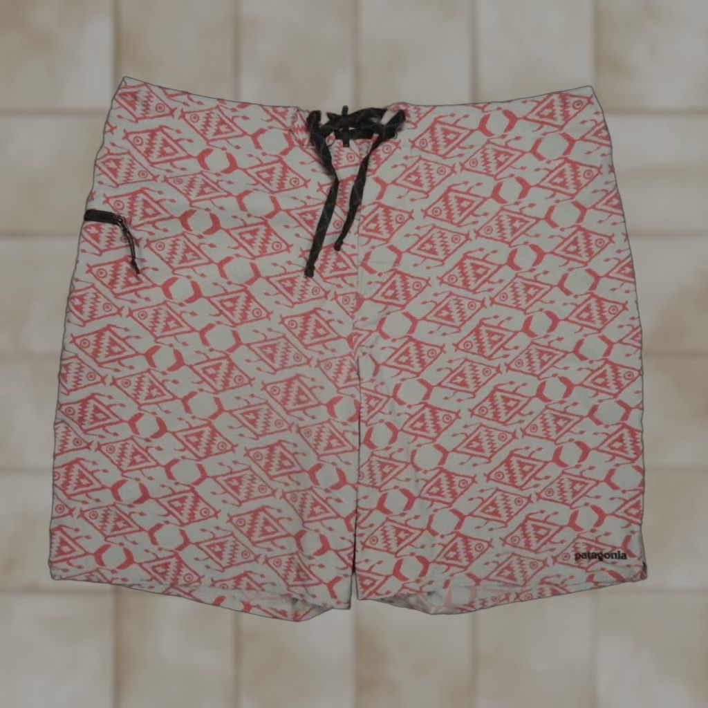 Patagonia Patagonia Board Shorts Men 38 Red Gray Stretch Planing Ikat Fish NWT Size US 38 / EU 54 - 1 Thumbnail