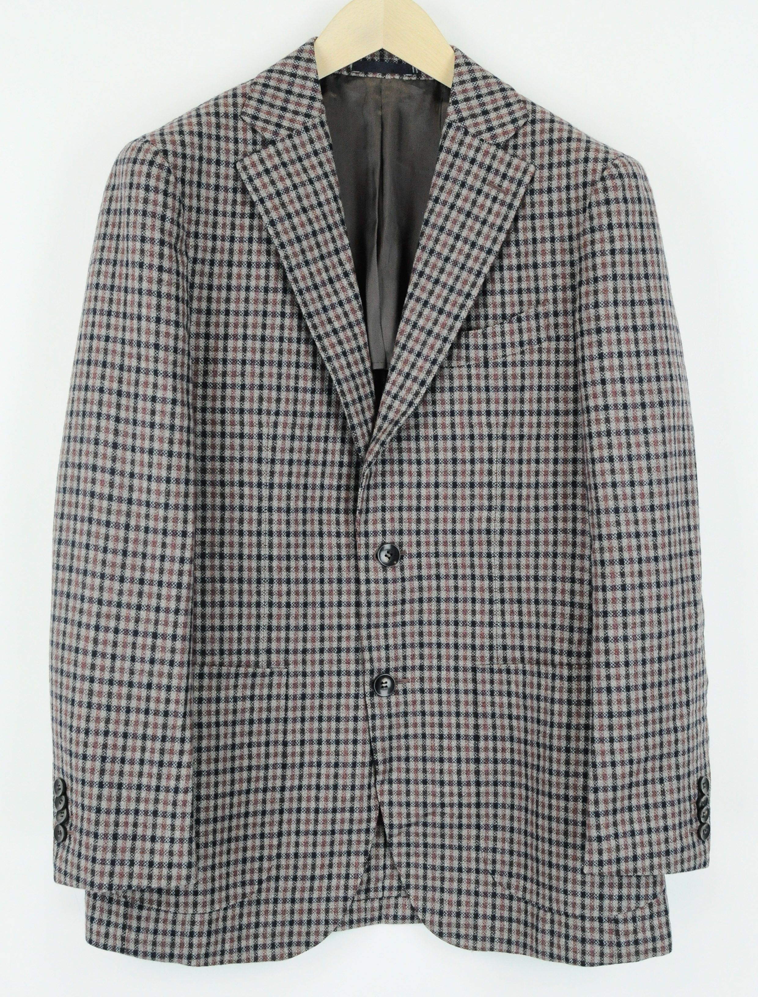 Suitsupply HAVANA PATCH UK38R Grey Slim Checked Wool Blazer 57193 Size 38R - 1 Thumbnail