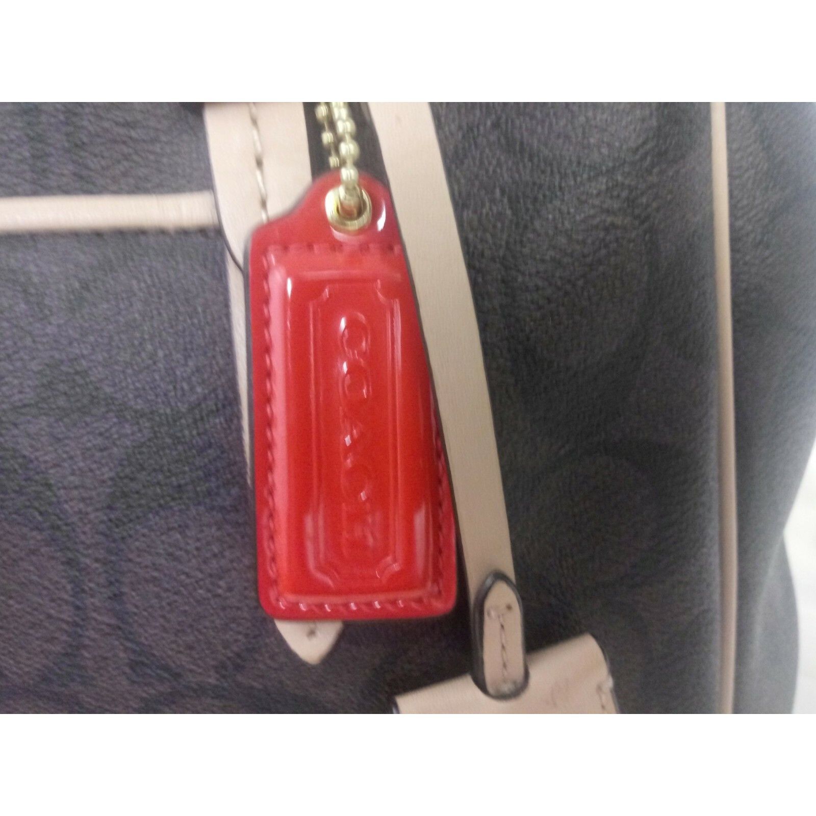 Coach NWT Authentic Coach Premium Leather Chain fabric Bag Handbag Size ONE SIZE - 5 Thumbnail