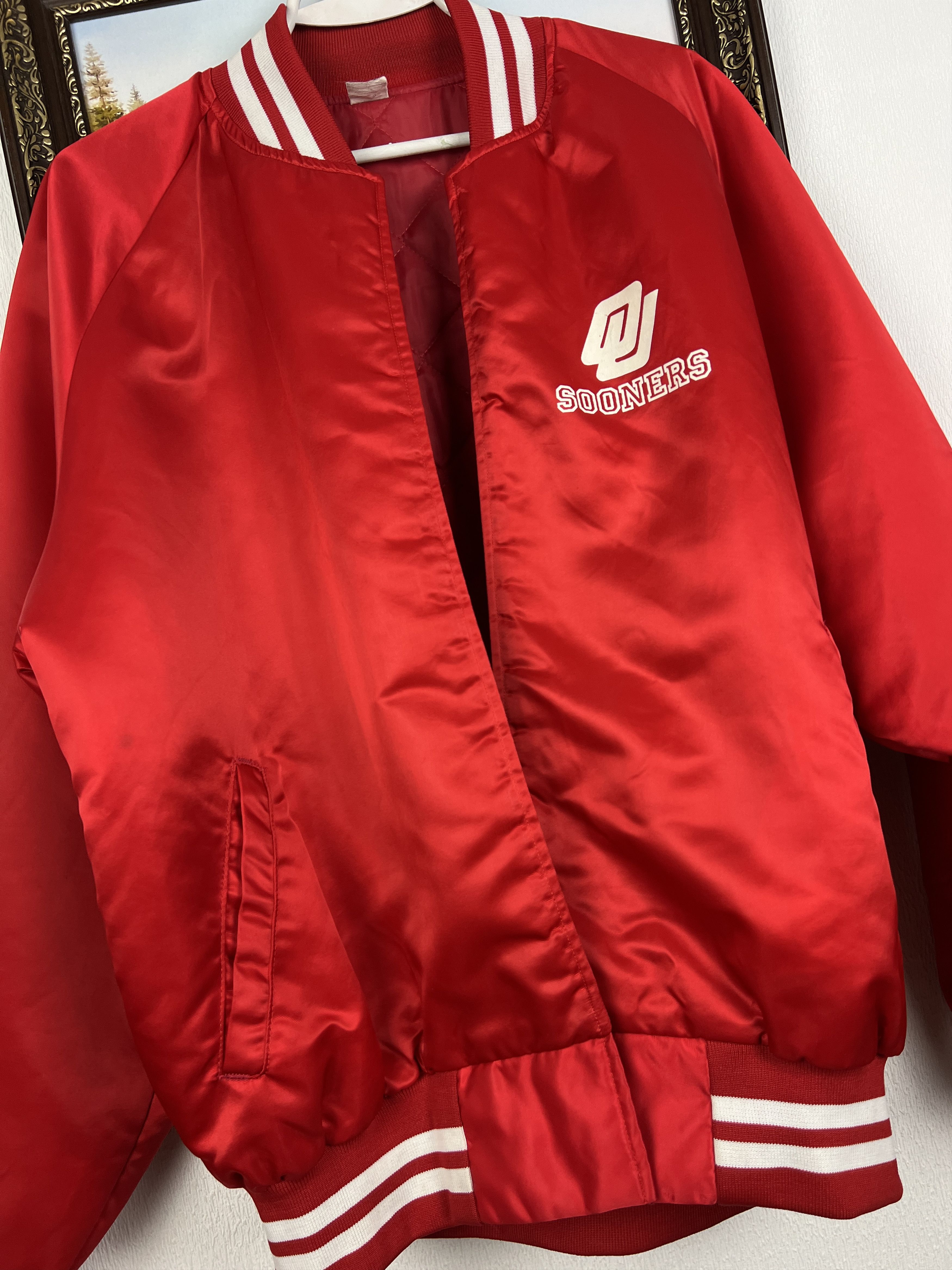 Vintage University of Oklahoma Sooners NCAA Football Jacket Bomber Size US XXL / EU 58 / 5 - 8 Thumbnail