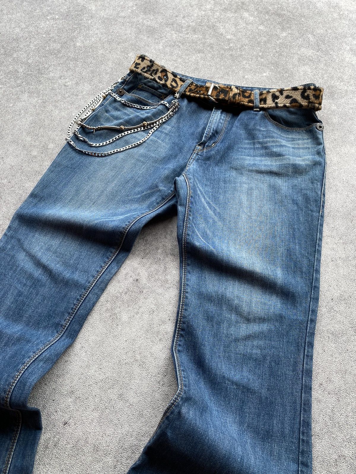 If Six Was Nine × Japanese Brand × Le Grande Bleu (L.G.B.) 2000s Jambange Distressed Flared Pant Size US 34 / EU 50 - 3 Thumbnail