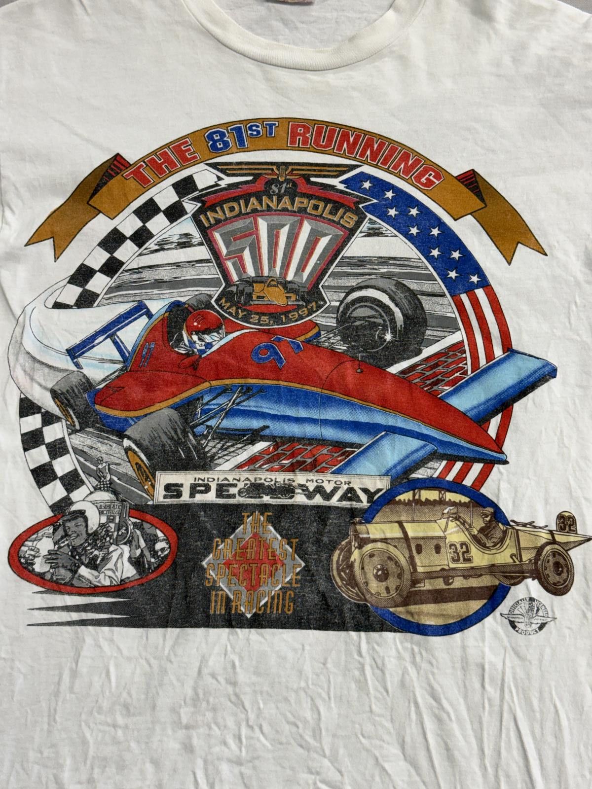 Jerzees Vintage Indianapolis 500 T-shirt 1997 Starting Field Tee - M Size US M / EU 48-50 / 2 - 4 Thumbnail