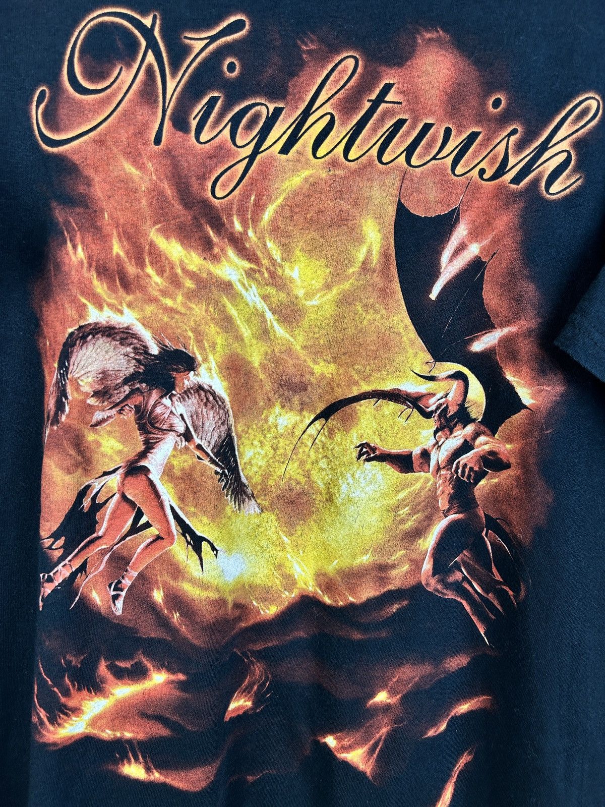 Band Tees Vintage Nightwish Angels & Demons Flame Metal T-Shirt L Size US L / EU 52-54 / 3 - 2 Thumbnail