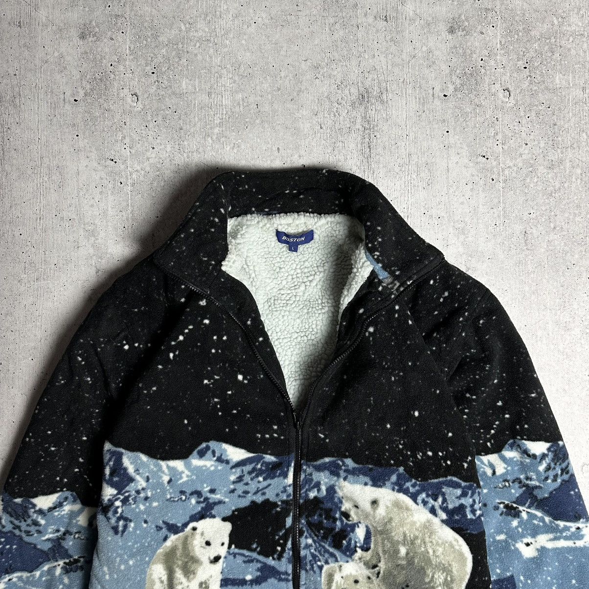 Vintage Polar Bear Zip All Over Print Fleece Jacket Size US L / EU 52-54 / 3 - 2 Thumbnail
