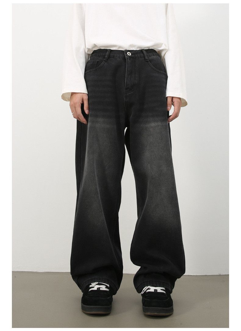 Japanese Brand × Jean Washed distressed loose straight jeans Size US 32 / EU 48 - 1 Thumbnail