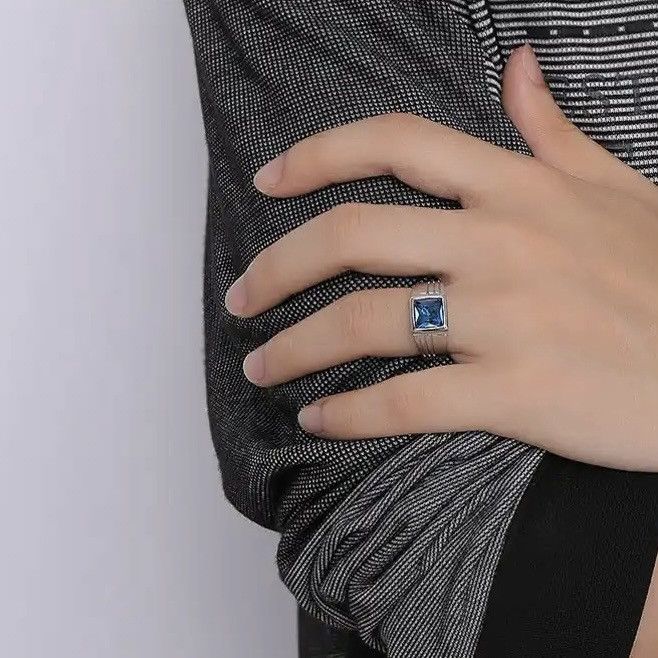 Other Blue CZ Zircon Ring Size ONE SIZE - 3 Thumbnail