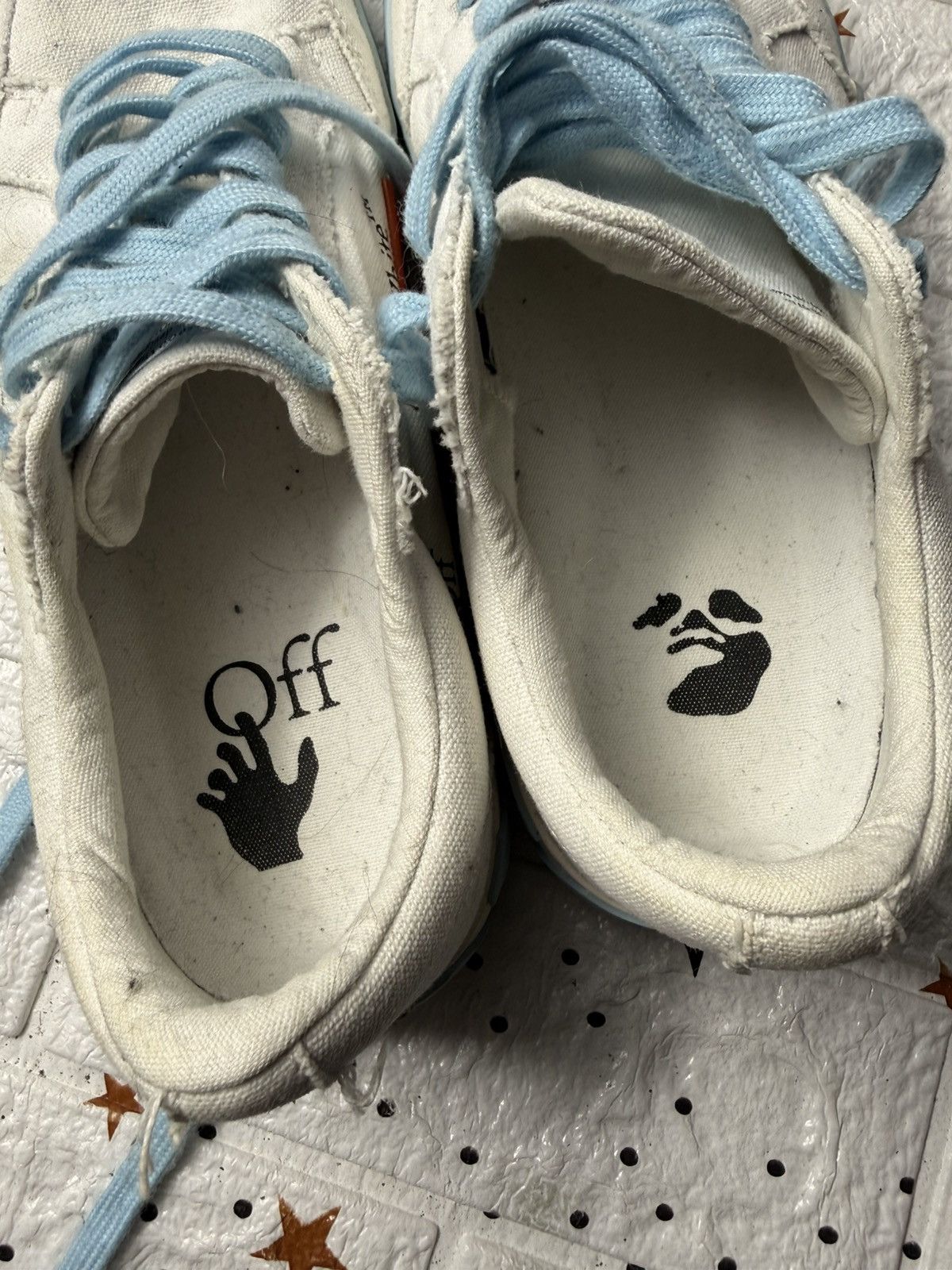 Off-White Off-White Low Vulcanized Canvas White/Blue US7 UK6.5 EUR41 Size US 7 / EU 40 - 16 Thumbnail
