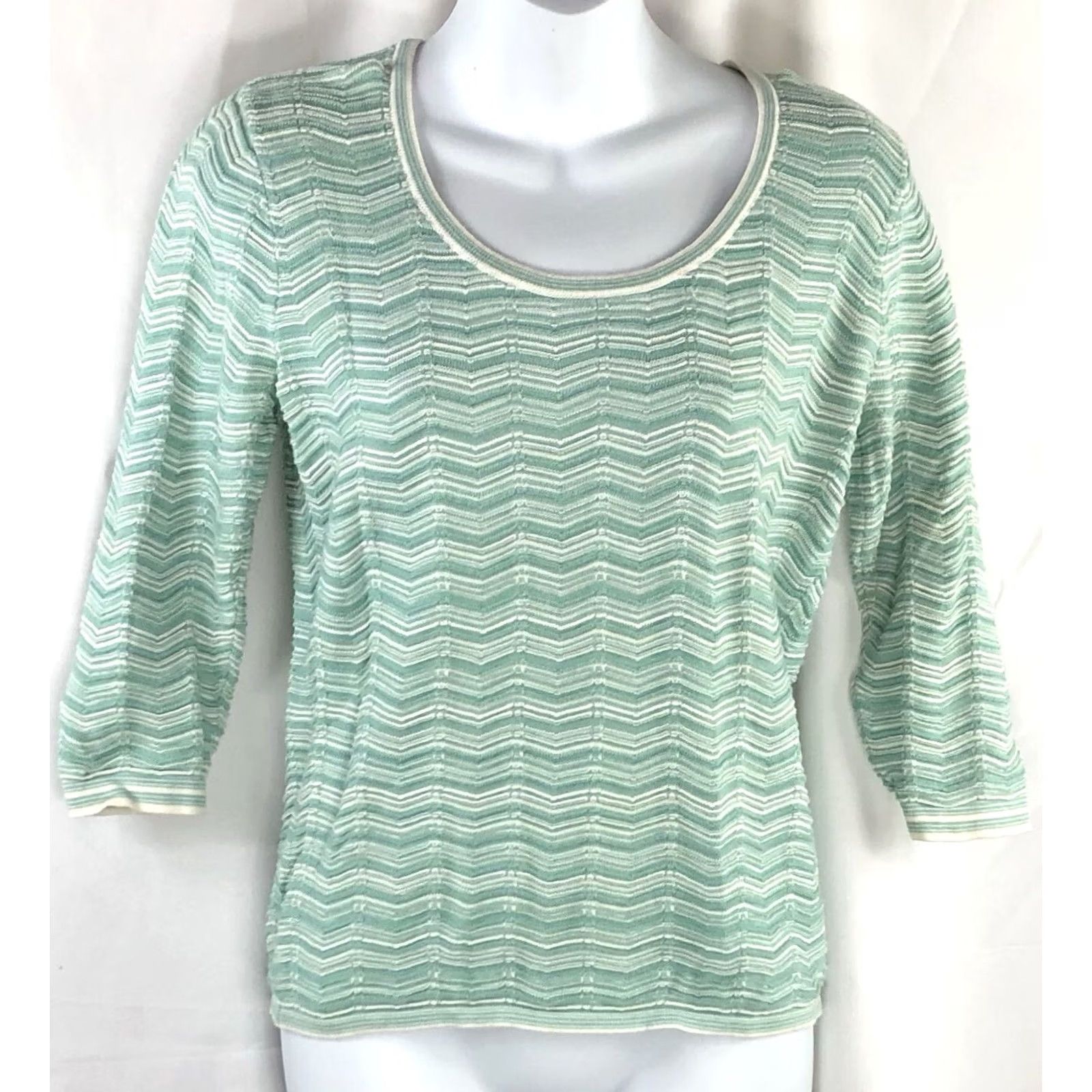 Vintage Vintage IE Cropped Crochet Top PM Green Blue 3/4sleeve Fairy Romantic Hippie Y2K Size M / US 6-8 / IT 42-44 - 5 Thumbnail