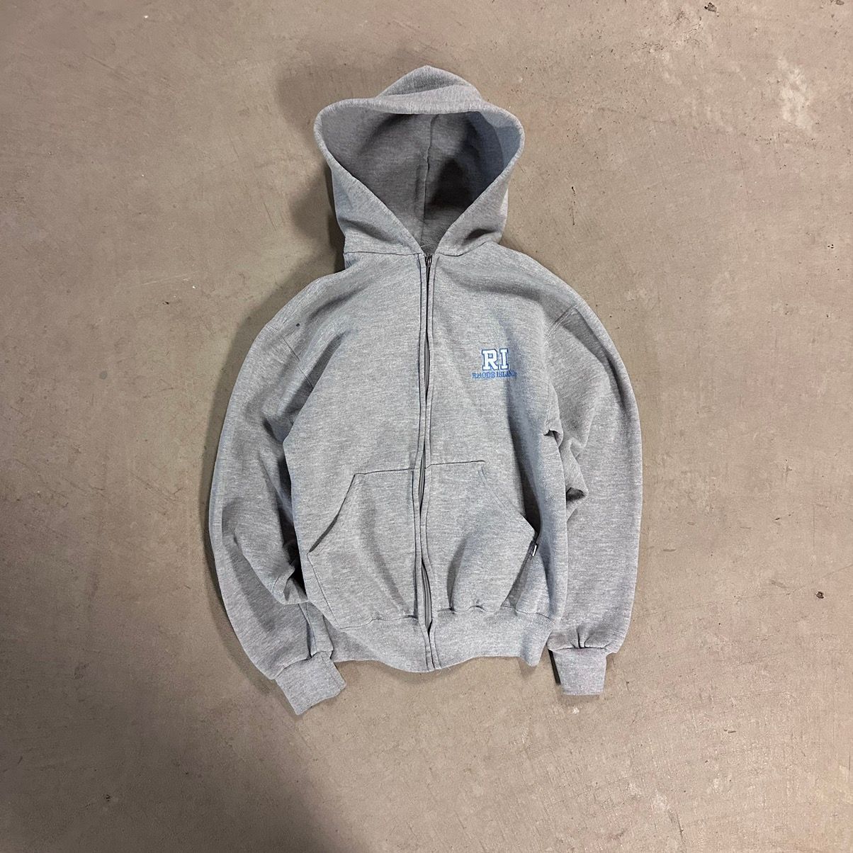 Pre-owned Russell Athletic X Vintage 90's Russell Athletic Gray Zip-up Hoodie Size Small In Grey
